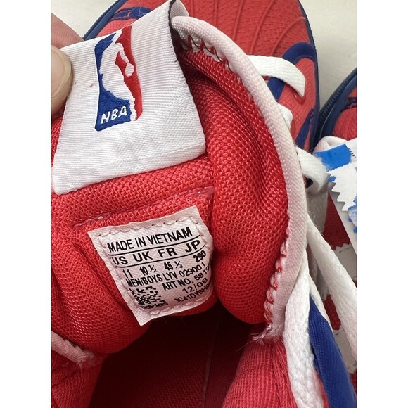 NEW Adidas NZA‎ Shell NBA Philadelphia 76ers Red Blue High top Sneakers Mens 11 - Picture 9 of 10